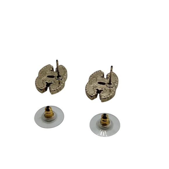 Auth CHANEL - Silver Clear Hardware Rhinestones post EarringsAuth - Picture 7 of 8